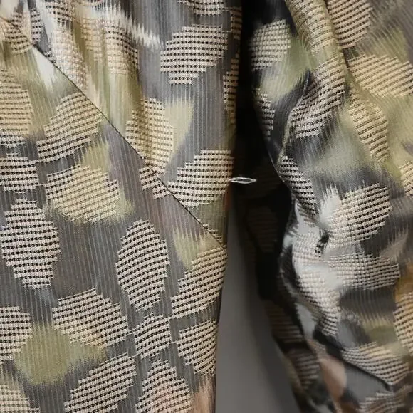 Oscar De La Renta Maxi Gown Size 14 Green Floral Silk Long Sleeve Evening Dress - Picture 8 of 10